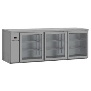 Williams HB3RGS Boronia Remote - 3 Glass Door Back Bar Fridge, Stainless Steel - Image 1