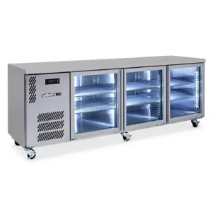 Williams HB3UGSHC Boronia - 3 Glass Door Back Bar Fridge, Stainless Steel - Image 1
