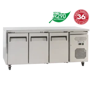 Exquisite SSC400H Three Solid Doors Underbench Storage Refrigerators Slimline