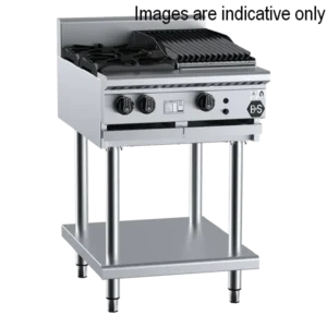 B+S Black BT-SB2-CBR3 - Combination Two Open Burners & 300mm Char Broiler - Image 1