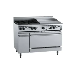 B&S BLACK OV-SB4-GRP6 Oven with 4 Open Burners & 600mm Grill Plate - Image 1