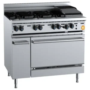 K+ KOV-SB6-CBR3 -Oven with Six Open Burners & 300mm Char Broiler - Image 1